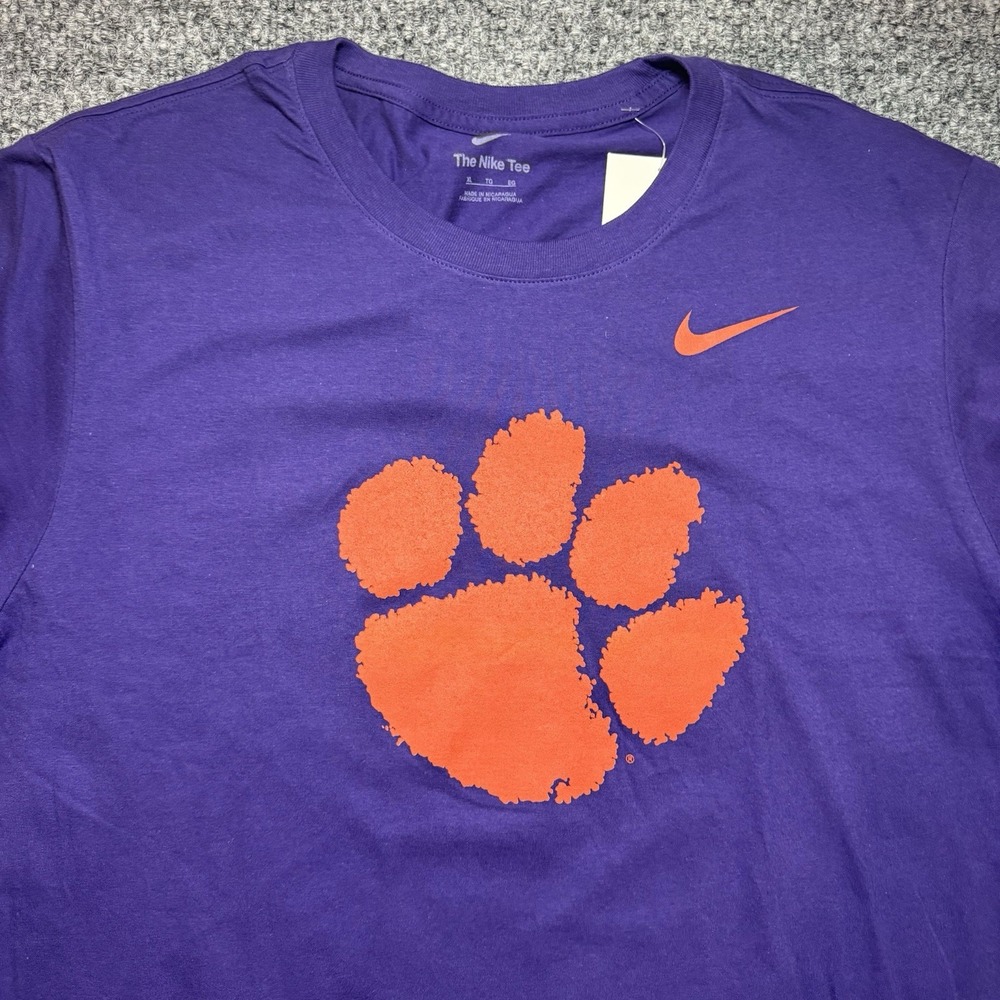 Nike Clemson Tigers Football T-Shirt Nike Purple Mens Size Extra Large Brand New